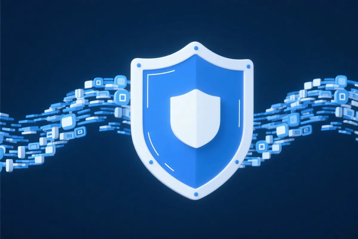 象征数据安全与隐私保护的抽象数字盾牌